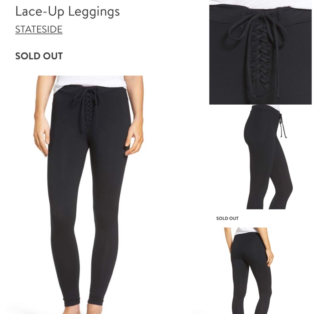 STATESIDE • NYC • LA• Stretchy Lace Up Leggings